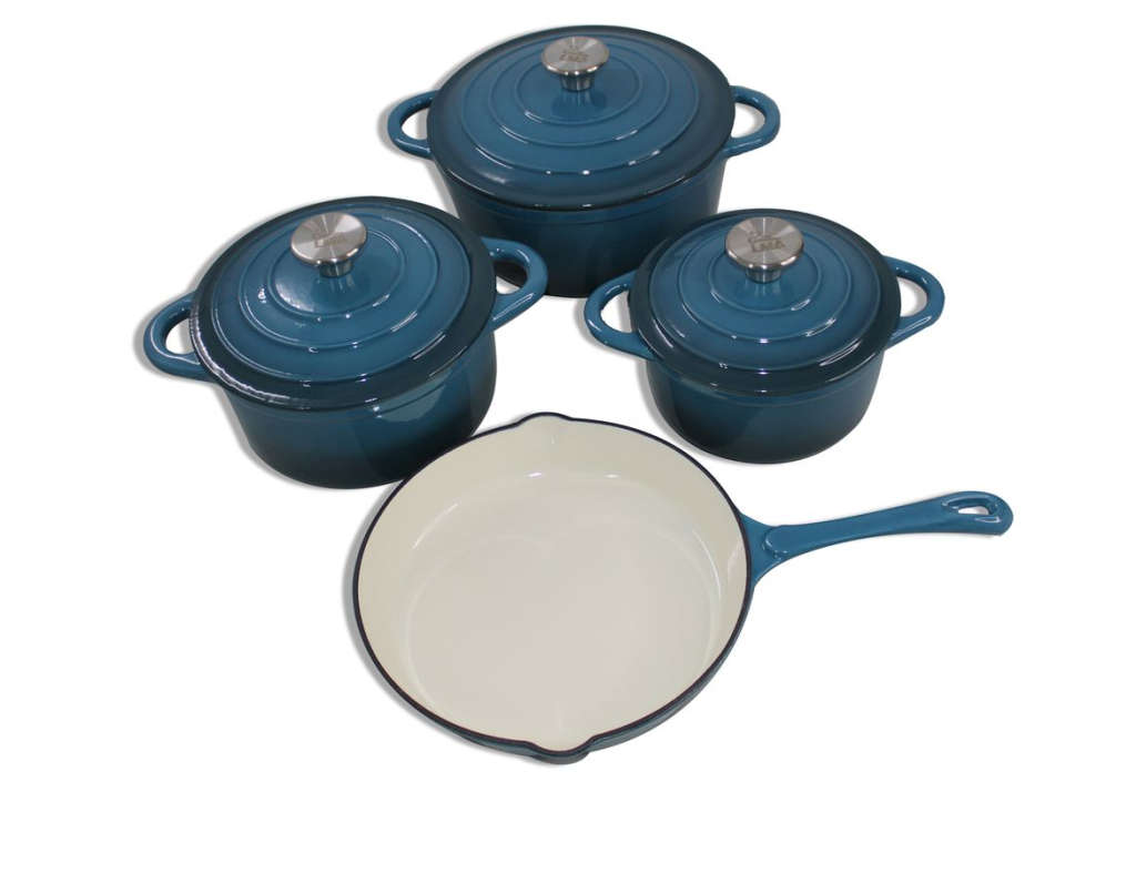 Cookware Sets LMA 7 Piece Authentic Cast Iron Dutch Oven Cookware Pot